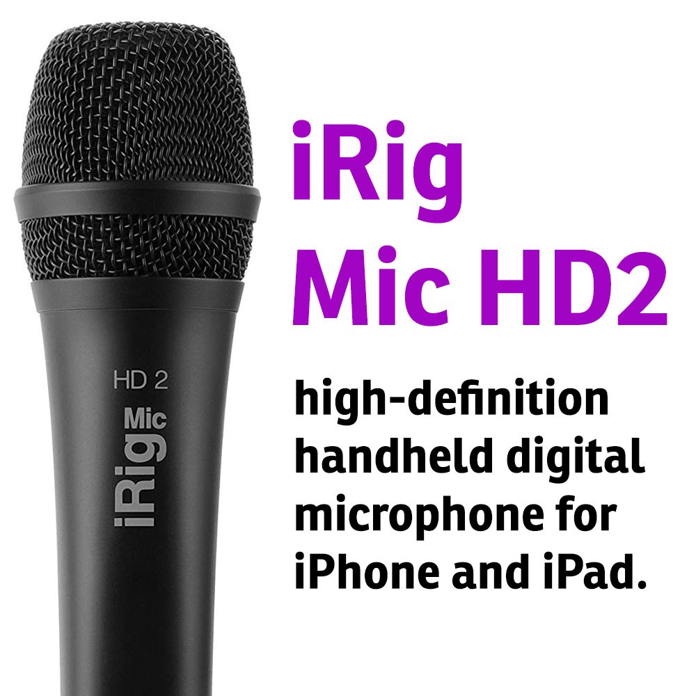 IK Multimedia iRig Mic HD 2 high-definition handheld digital microphone for iPhone, iPad, Mac and PC